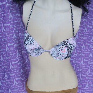 Victoria's Secret the Fabulous collection tassel polka dot push up bikini top